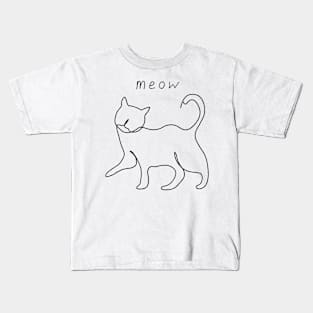 minimalistic the cat's meow Kids T-Shirt